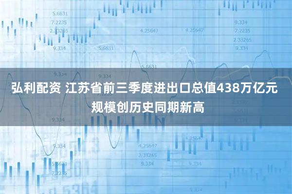弘利配资 江苏省前三季度进出口总值438万亿元  规模创历史同期新高