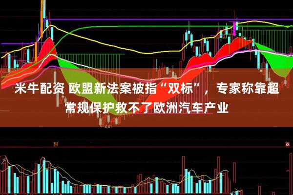 米牛配资 欧盟新法案被指“双标”，专家称靠超常规保护救不了欧洲汽车产业